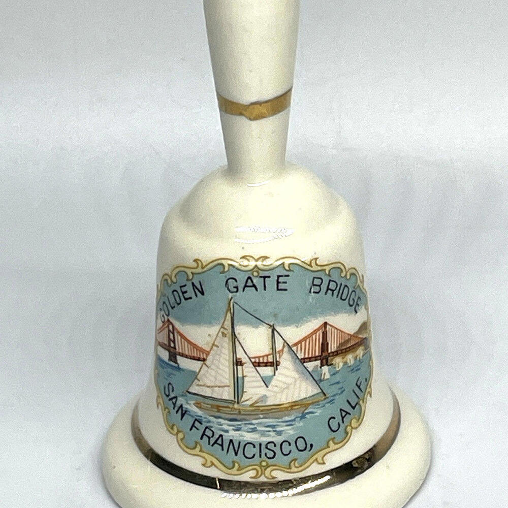 San Francisco Golden Gate Bridge Ceramic Souvenir Collector Bell EFCCO Japan